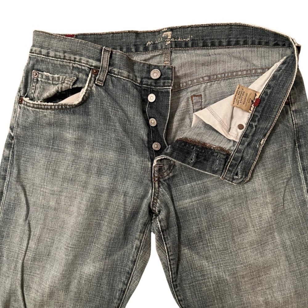 7 for All Mankind Relaxed fit frayed hem Destroyed Jeans